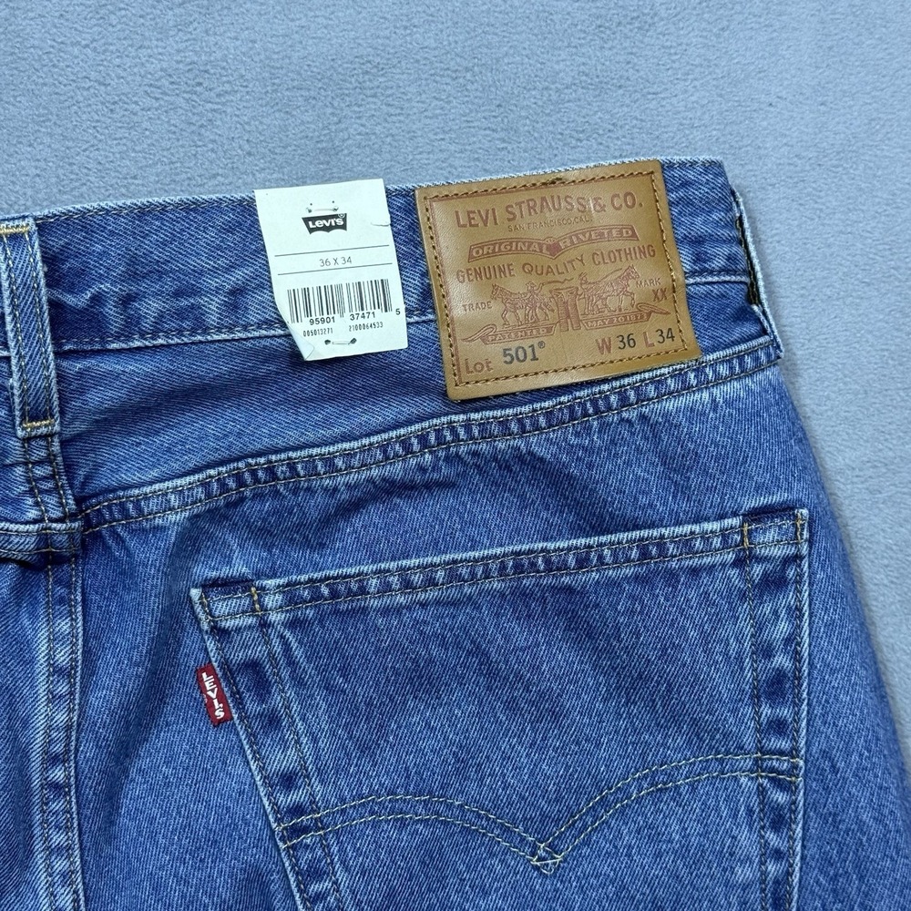 Levis Premium 501 Jeans Mens 36x34 Original Straight Cowboy Rodeo Ranch NEW - Picture 6 of 11